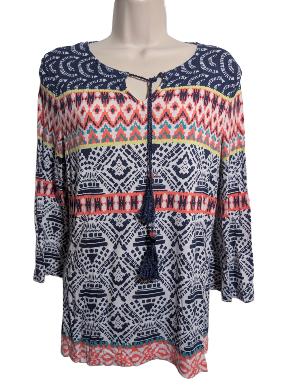Ruby Rd. | Boho Beaded String Women's Blouse
